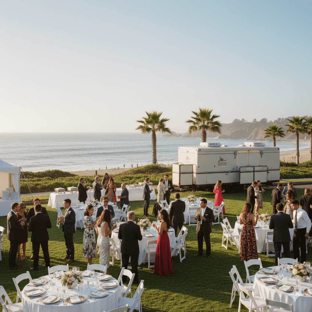 JW Enterprises 28ft Executive Bathroom Trailer at El Capitan Beach