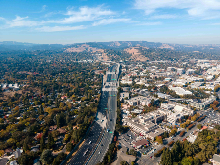Arial image of Walnut Creek California