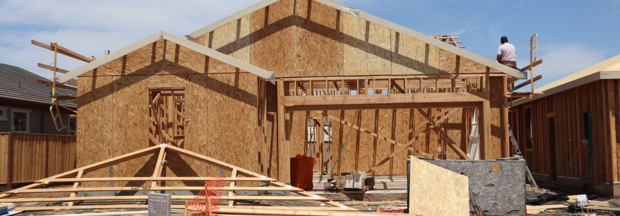 Crew framing a new single story home