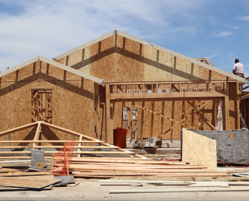Crew framing a new single story home