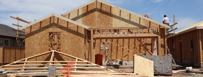 Crew framing a new single story home