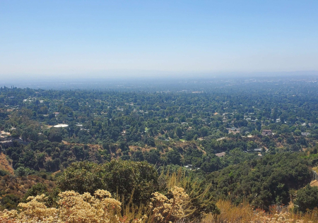 View over Altadena from the Sunset Ridge area of the San Gabriel Mountains, California