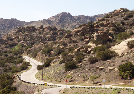 Chatsworth – Santa Susana Pass Road Santa Susana Pass Road and rock outcrops in Chatsworth, California