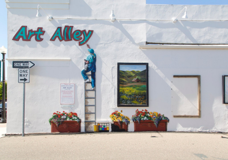 Murals in Art Alley in downtown Lompoc, California