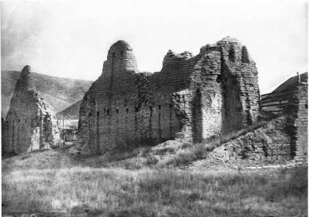 Historic photo of the ruins of Mission La Purisima Concepcion beside Mission Hills, California
