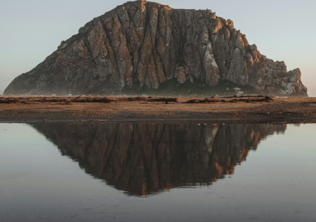 Morro Rock, Morro Bay CA Morro Rock rising over the water in Morro Bay, California