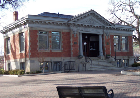 The restored Carnegie Library in downtown City Park, Paso Robles, California